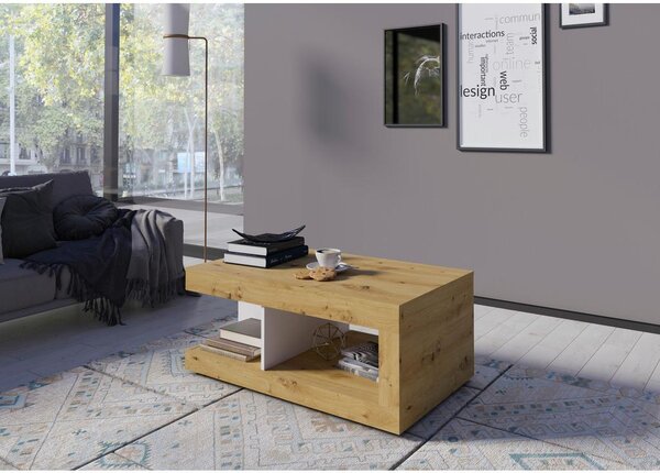 Modern Living Klubska Miza Luci, Bela, Barva Hrasta