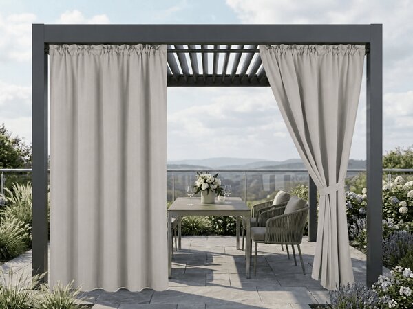 Vrtna zavesa GARDIO vodoodporna 150x220 cm, sivo-bež