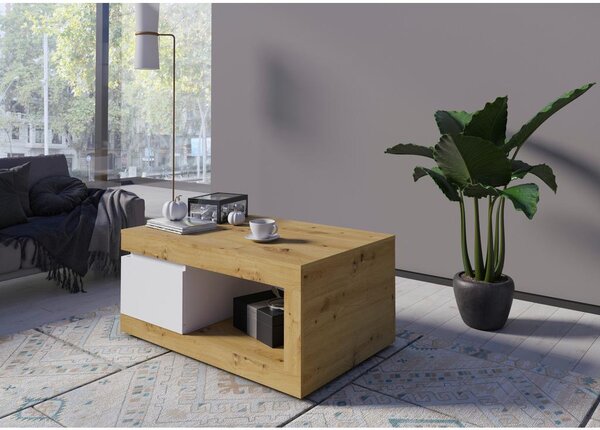 Modern Living Klubska Miza Luci, Bela, Barva Hrasta