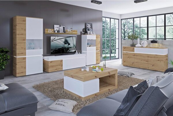 Modern Living Klubska Miza Luci, Bela, Barva Hrasta