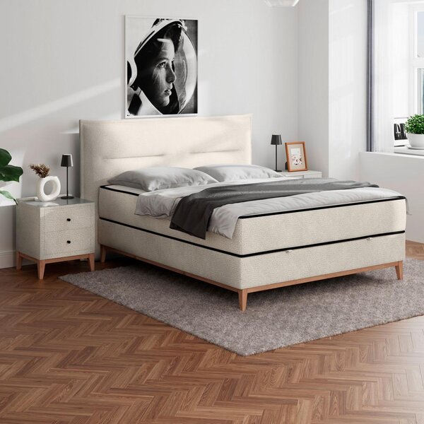 James Wood Postelja Z Vzmetnico Smile, Krem, 160x200