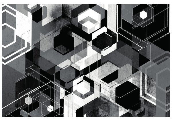 Tapeta geometrija v črno-beli izvedbi