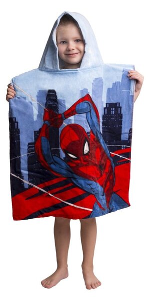 Rdeč/moder otroški pončo iz frotirja Spider-Man – Jerry Fabrics