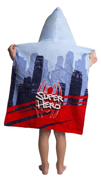 Rdeč/moder otroški pončo iz frotirja Spider-Man – Jerry Fabrics