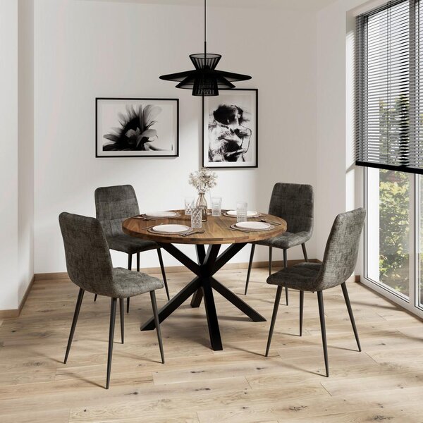 Bessagi Home Jedilna Miza Rene, Les Akacije, Ø 120cm