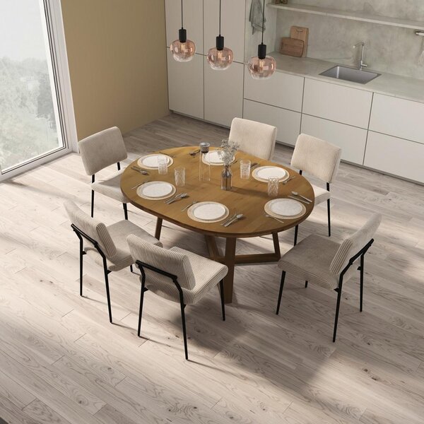 Bessagi Home Raztegljiva Jedilna Miza Miley, Hrast, 120-160x120