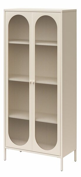 Kremno bela kovinska vitrina 80x186x40 cm Luna – Støraa