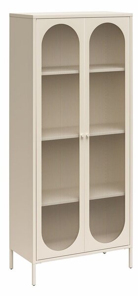 Kremno bela kovinska vitrina 80x186x40 cm Luna – Støraa