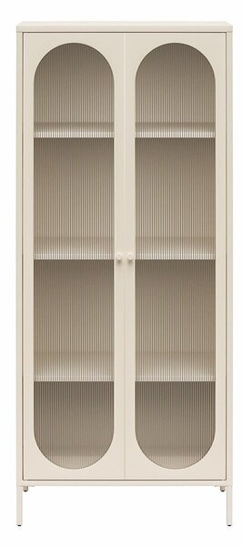 Kremno bela kovinska vitrina 80x186x40 cm Luna – Støraa