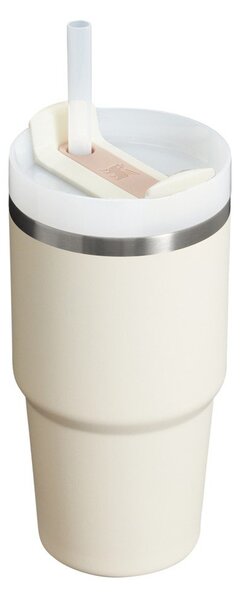 Kremno bela termovka s slamico iz nerjavečega jekla 600 ml Quencher H2.0 FlowState Tumbler Cream – Stanley