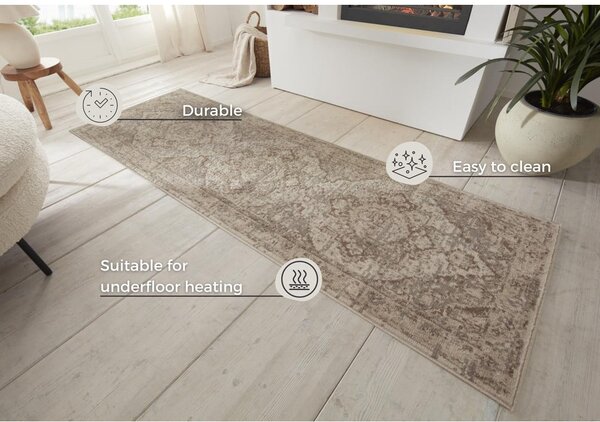 Siv/bež tekač 80x200 cm Terrain Designer Sand – Hanse Home