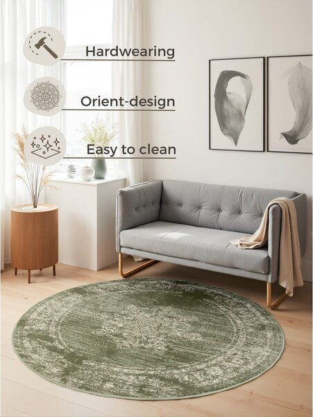 Zelena okrogla preproga ø 120 cm Gloria Lydia – Hanse Home