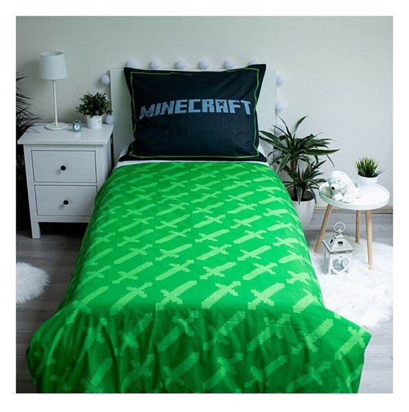 Bombažna otroška posteljnina 140x200 cm Minecraft Survival Mode – Jerry Fabrics