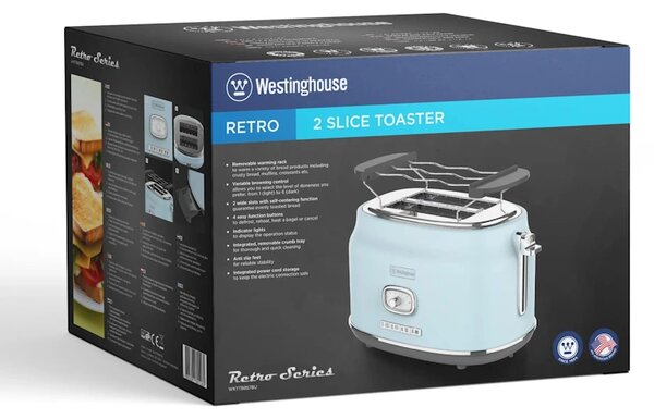 Westinghouse Retro Blue 2 Slice opekač kruha