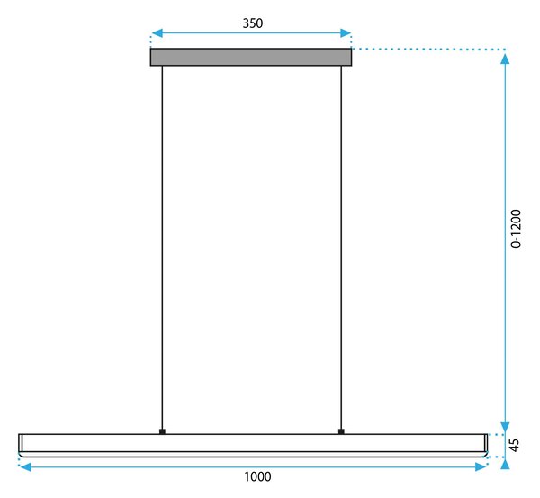 Led obesek stropna svetilka APP1448-CP BLACK 100cm