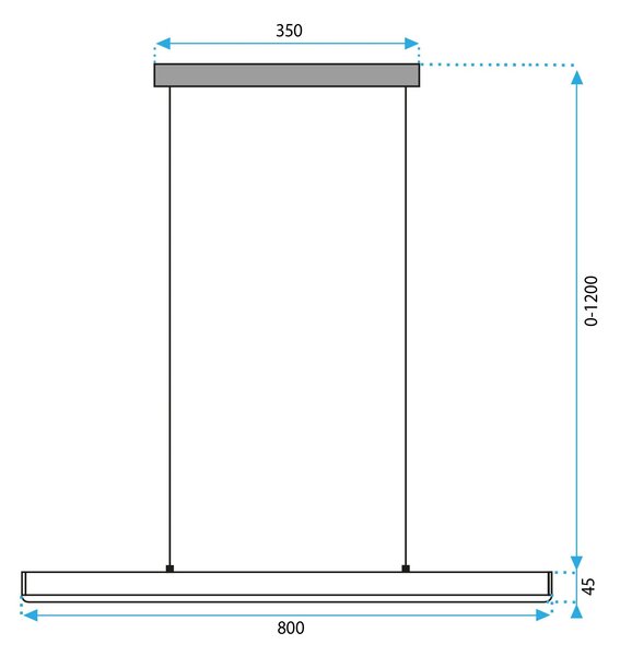 Led obesek stropna svetilka APP1447-CP BLACK 80cm