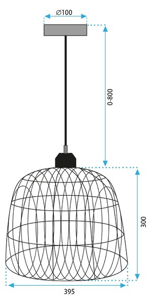 NARAVNA BOHO OBESEK STROPNA SVETILKA APP1352-1CP 40 cm
