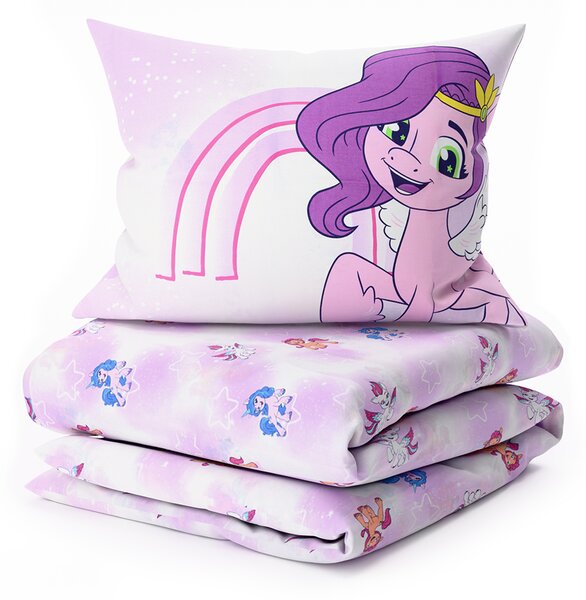 Otroška bombažna posteljnina MY LITTLE PONY STARS bela Dimenzije posteljnine: 60 x 70 cm | 140 x 200 cm