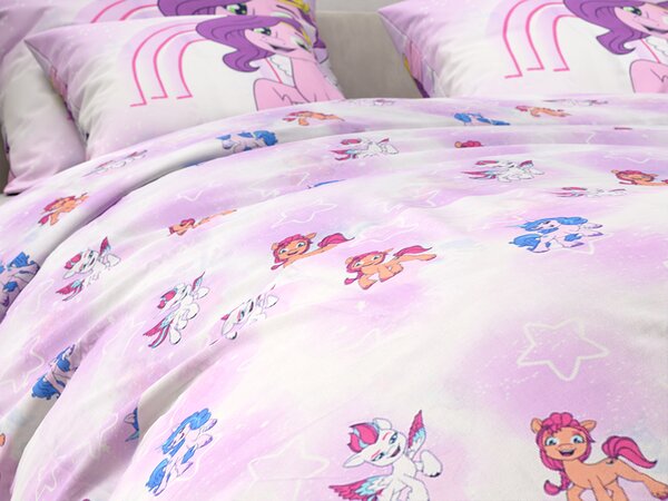 Otroška bombažna posteljnina MY LITTLE PONY STARS bela Dimenzije posteljnine: 60 x 70 cm | 140 x 200 cm