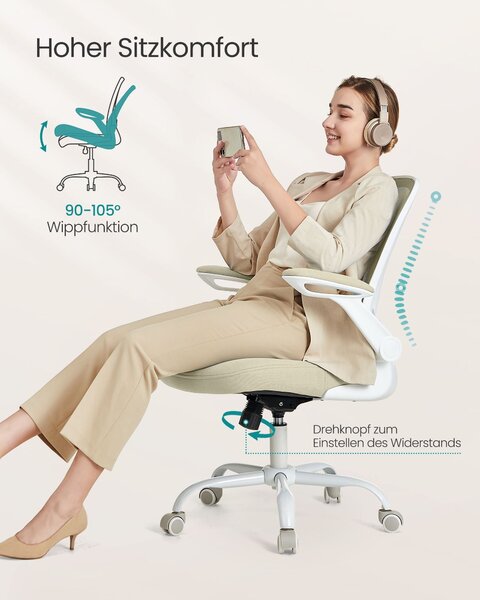 Ergonomska pisarniška stolica v barvi ovsenih kosmičev