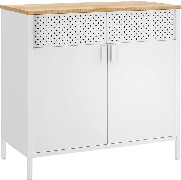 Dvoslojna omara za shranjevanje, 80x76x40 cm, naravna bež–bela