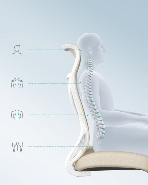 Ergonomska pisarniška stolica z nastavljivo višino in zložljivimi naslonjali za roke, bež
