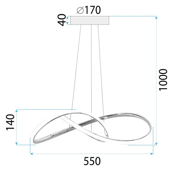 Viseča svetilka LED APP1601-CP GOLD