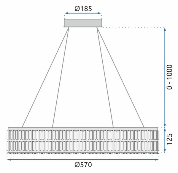 Viseča svetilka LED APP1568-CP Gold 60cm