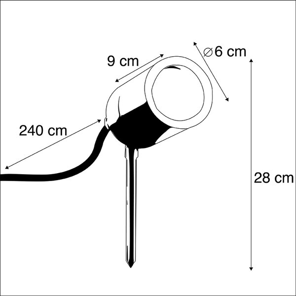 Gardenspike antracit nastavljiv IP44 - Solo