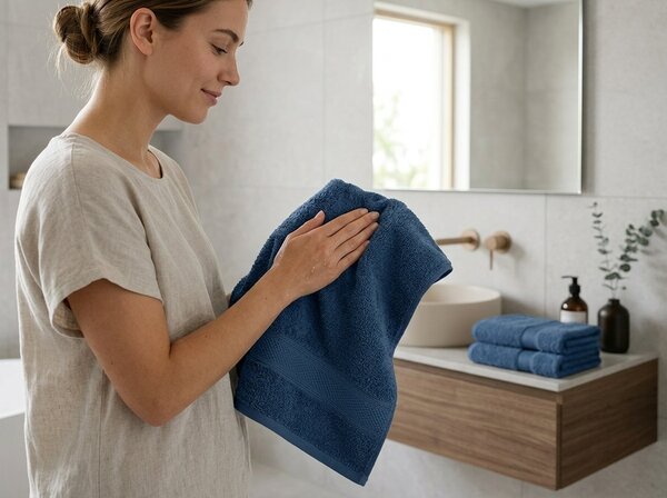 Brisača CLARYSSE ELEGANCE 60x110 cm temno modra, 100% bombaž