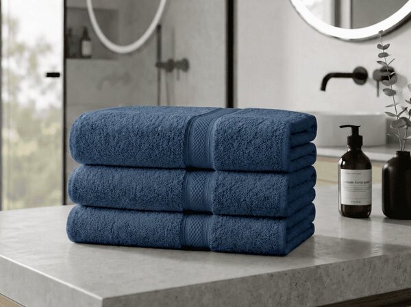 Brisača CLARYSSE ELEGANCE 60x110 cm temno modra, 100% bombaž