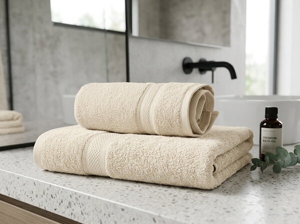 Brisača CLARYSSE ELEGANCE 60x110 cm kremna, 100% bombaž