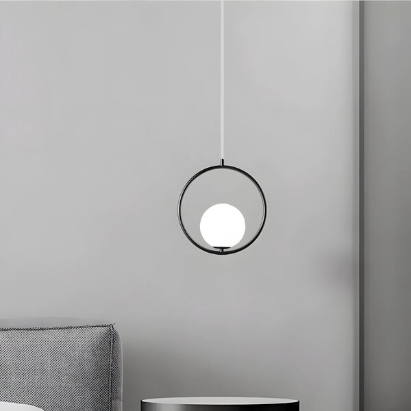 Steklena stropna svetilka G110-1W BLACK WHITE