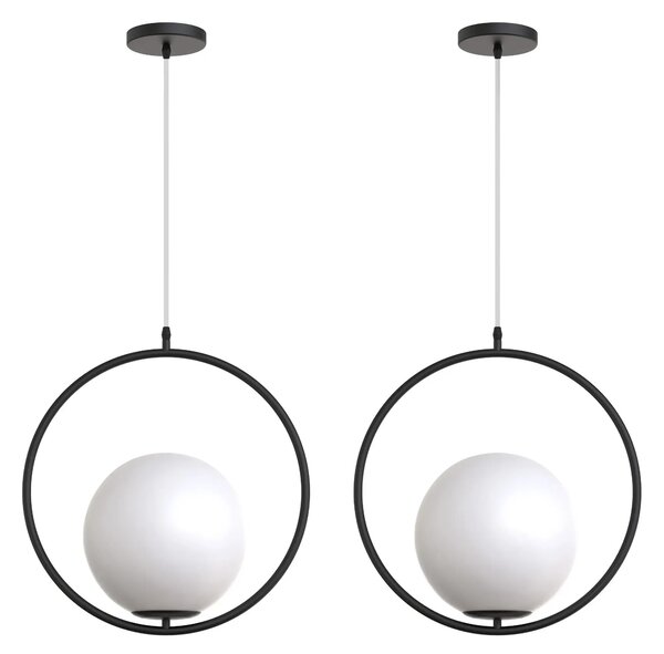 Steklena stropna svetilka G110-1W BLACK WHITE