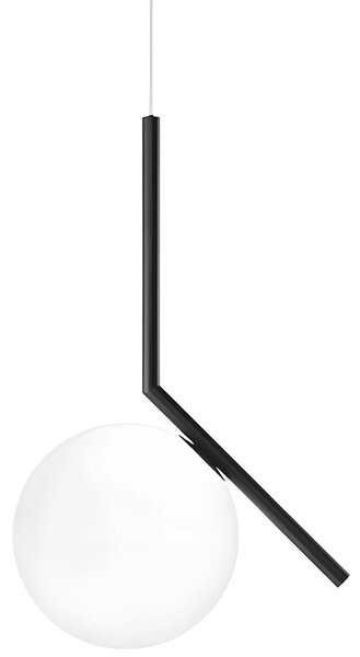 Steklena stropna svetilka G107-1W BLACK WHITE