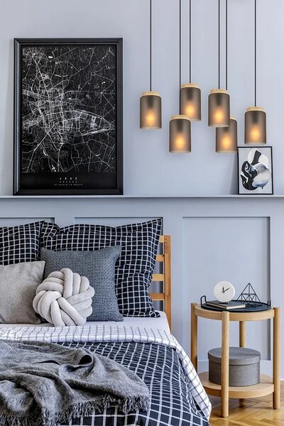 Viseča svetilka APP1813-6CP Frosted Grey