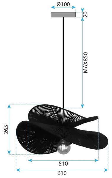 Viseča svetilka APP1833-1CP BLACK