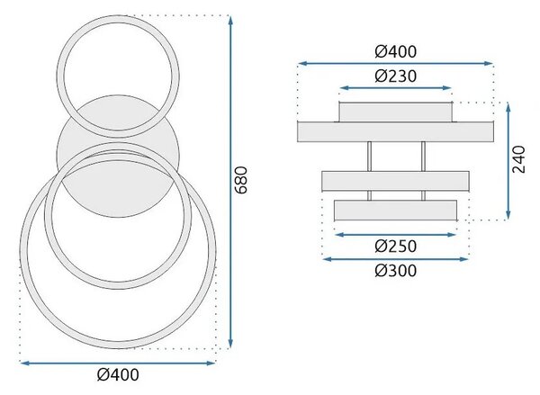 Sodobna stropna svetilka LED G003-C Gold
