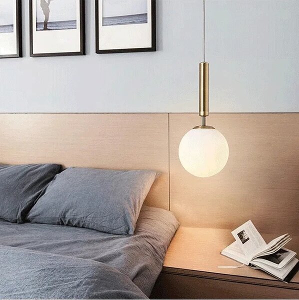 GLASS SPHERE PENDANT LAMP G108-1W GOLD E27