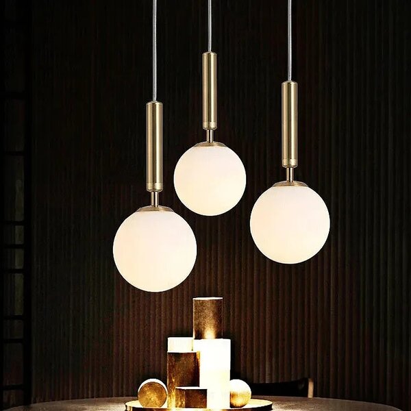 GLASS SPHERE PENDANT LAMP G108-1W GOLD E27