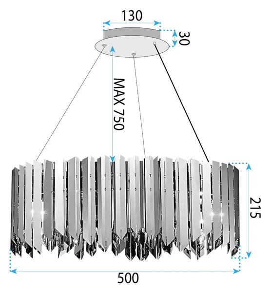 Steklene krogle Stropna svetilka APP1763-8CP metal CHROME