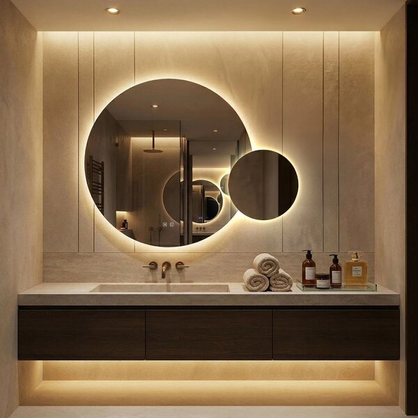 Stensko ogledalo LED R-8040 80cm + 40cm