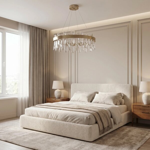 LED kristalna viseča svetilka SWE074-1CP 50cm Brushed Gold