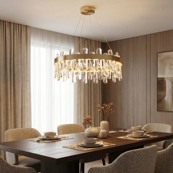 LED kristalna viseča svetilka SWE074-1CP 50cm Brushed Gold