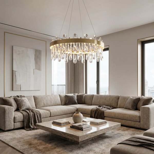 LED kristalna viseča svetilka SWE074-1CP 50cm Brushed Gold