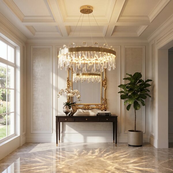 LED kristalna viseča svetilka SWE074-1CP 50cm Brushed Gold
