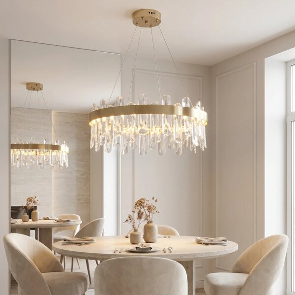 LED kristalna viseča svetilka SWE074-1CP 50cm Brushed Gold