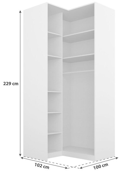 Modern Living Kotna Omara Za Oblačila Alabama, Svetlo Siva