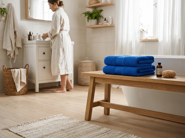Kopalna brisača EMBORIA 70x140 cm modra, 100% bombaž
