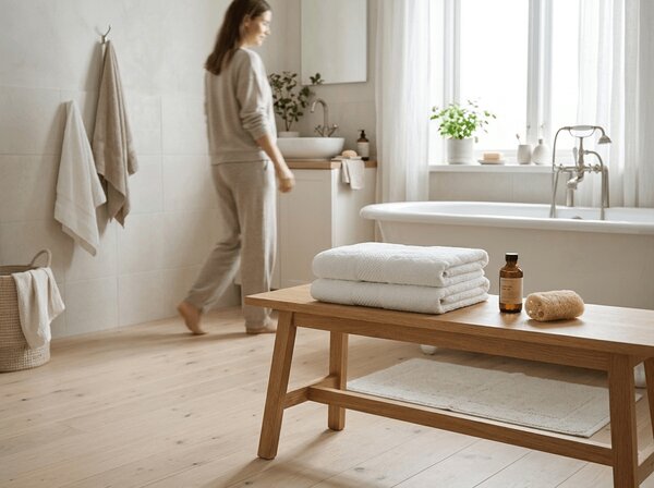 Kopalna brisača EMBORIA 70x140 cm bela, 100% bombaž